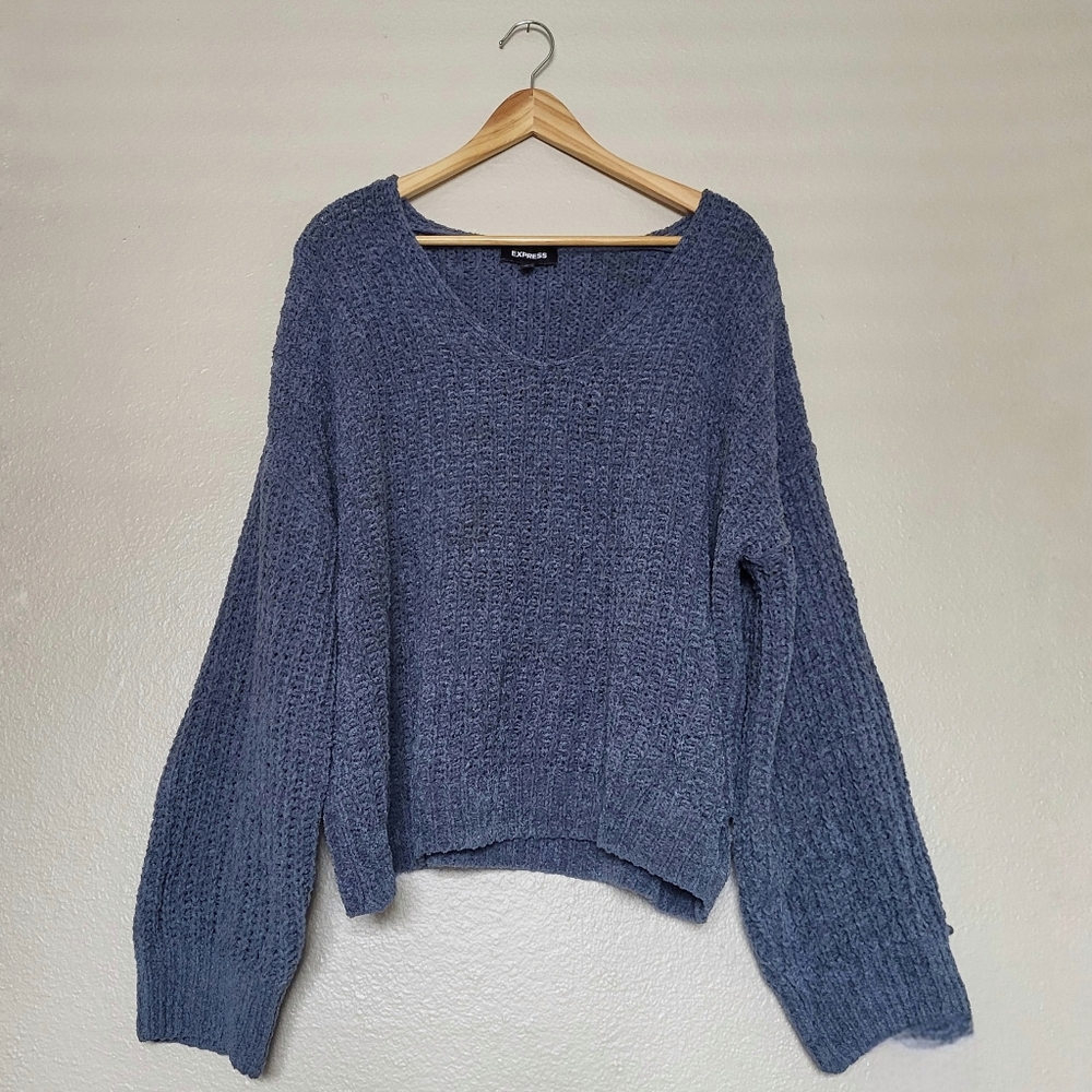 Express Slate Blue Knit Sweater